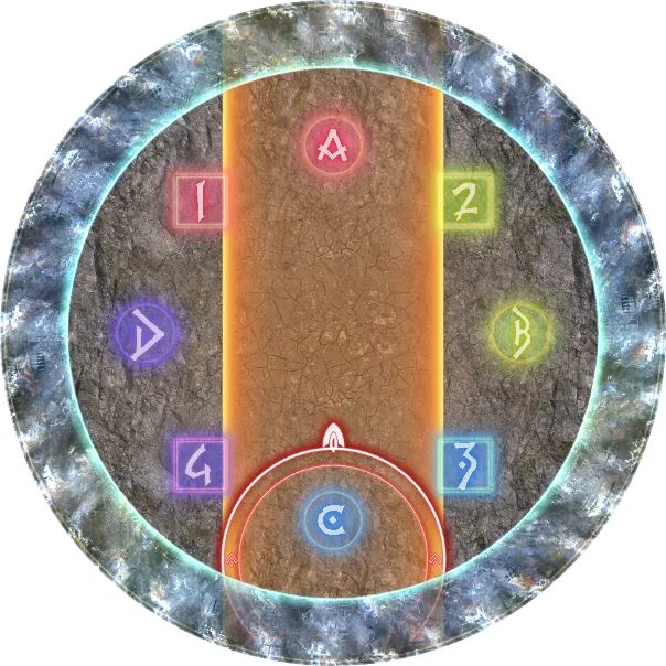 群狼剑：倒三角 预兆 BOSS读条从正下往正上冲锋