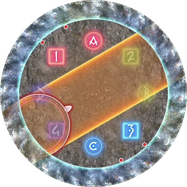 旋击群狼剑：参考标点法 斜向情况 1 场基