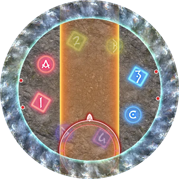 旋击群狼剑：参考标点法 斜向情况 1 冲锋终点基准